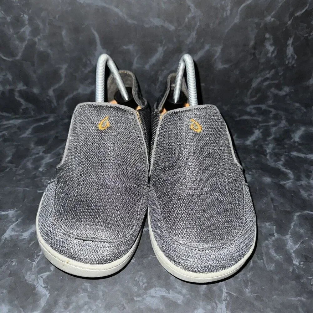 Olukai Nohea Mesh Slip On Grey Casual Beach Loafer Sneakers Shoes Mens Size 8